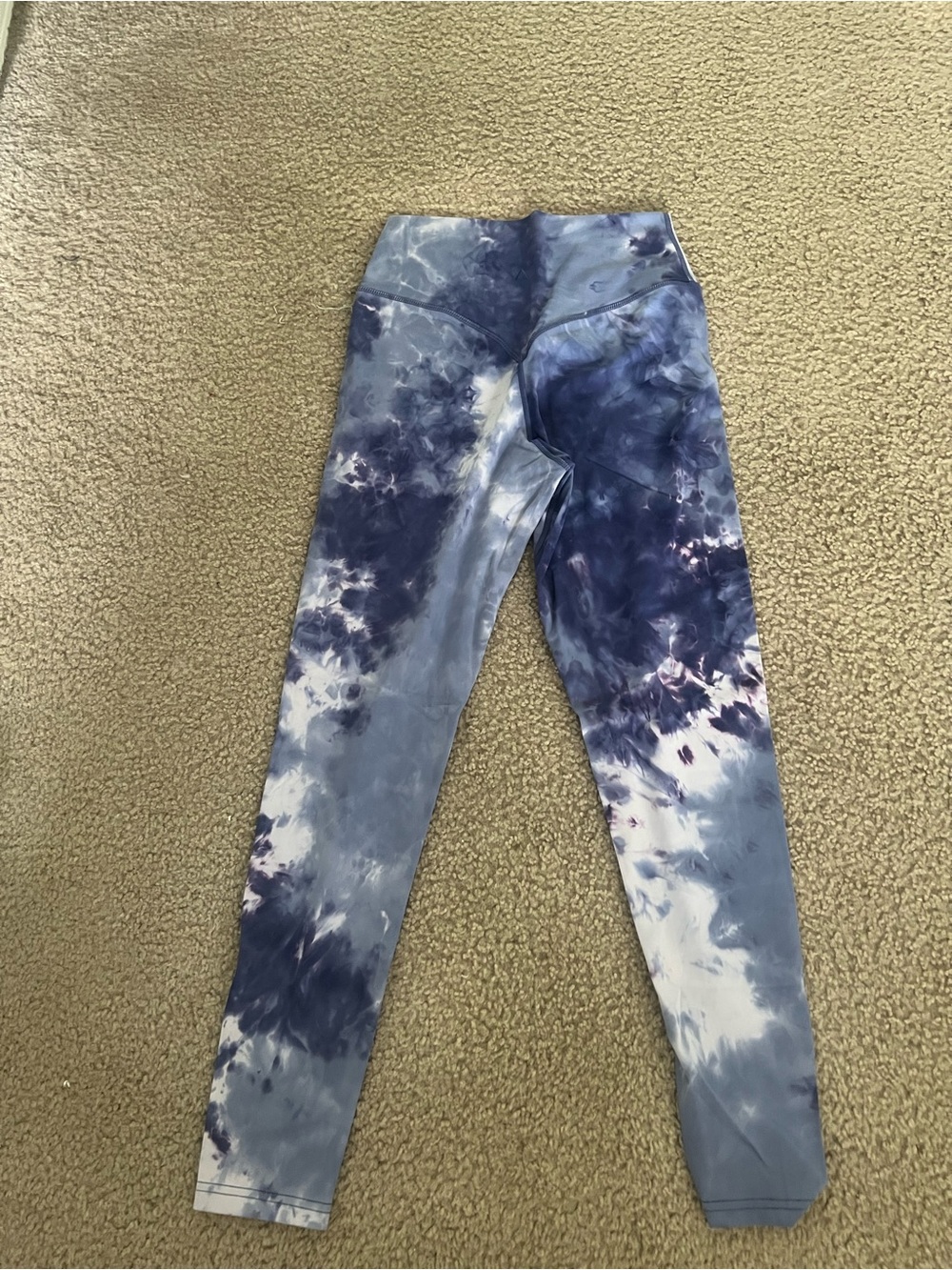 Women's High-Waist Tie-Dye Blue Leggings